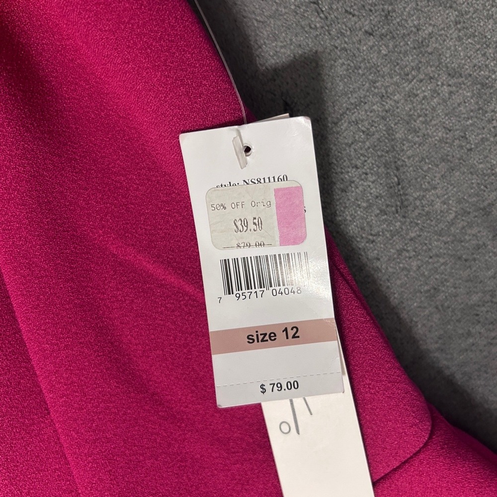 Nicole Miller Dress Womens 12 Pink Studio Ruffle Sleeve Surplice Sheath NWT - Picture 5 of 10